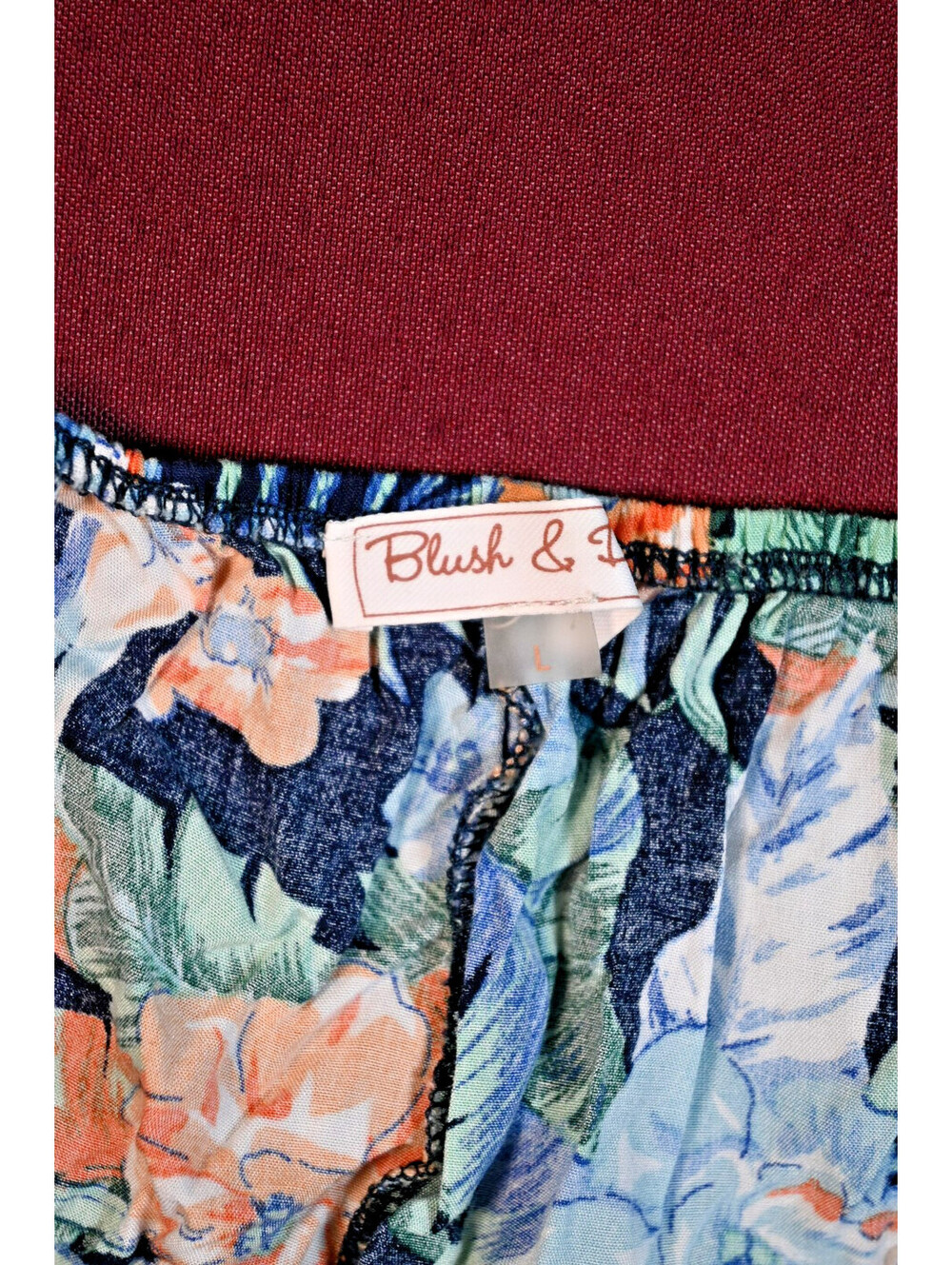 Blush & Lily Floral Rumper Size L Halter Meck Keyhole Cutout Ttopical Summer - Picture 4 of 7